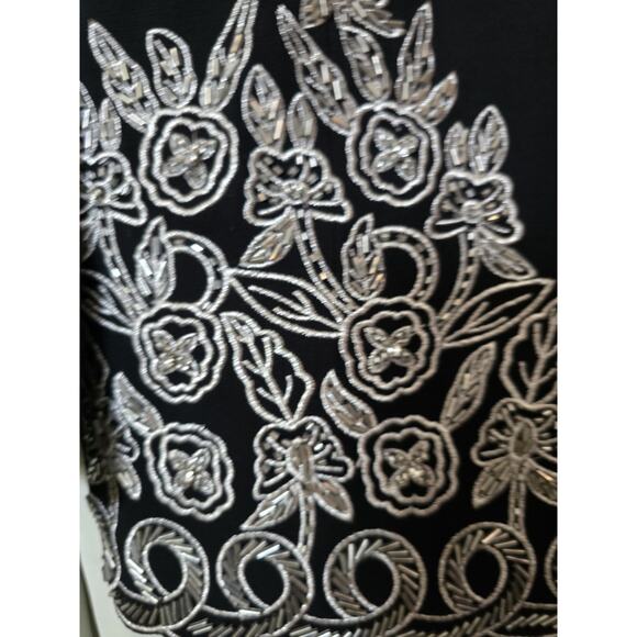 Justin Taylor Woman's Size 14 Black Lined , Beaded, Ebellished Blazer, Jacket - Picture 2 of 9